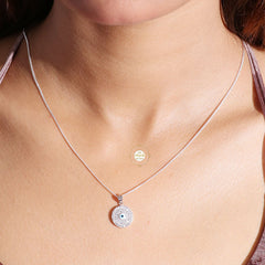 Sparkling Silver Drishti Divine Necklace with Earring