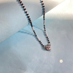 Sparkling Treasure Mangalsutra Pear Necklace With Earring