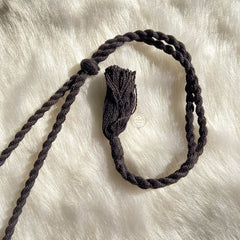 Antique Black Stone Thread Necklace