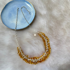 Sterling Silver Natural Citrine Necklace