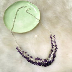 Sterling Silver Natural Amethyst Necklace