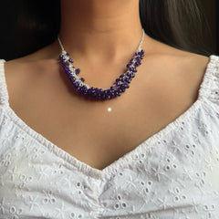 Sterling Silver Natural Amethyst Necklace