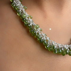 Sterling Silver Natural Peridot Necklace