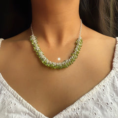 Sterling Silver Natural Peridot Necklace