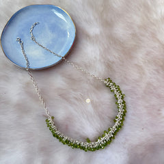 Sterling Silver Natural Peridot Necklace