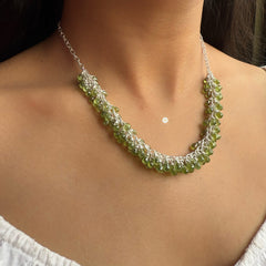 Sterling Silver Natural Peridot Necklace
