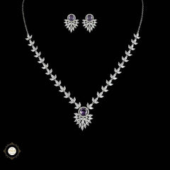 Sterling Silver Sparkling Petal Necklace Set