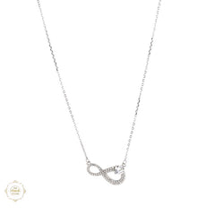 Sterling Silver Sparkling Infinity Necklace