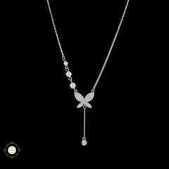 Sterling Silver Sparkling Silver Butterfly Necklace
