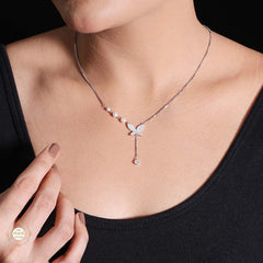 Sterling Silver Sparkling Silver Butterfly Necklace