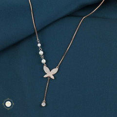 Sterling Silver Sparkling Silver Butterfly Necklace