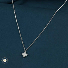 Sterling Silver Sparkling Silver Blossom Necklace