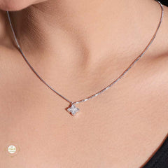 Sterling Silver Sparkling Silver Blossom Necklace