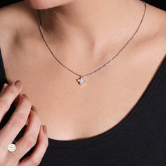 Sterling Silver Sparkling Silver Blossom Necklace