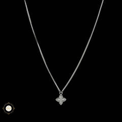 Sterling Silver Sparkling Silver Blossom Necklace