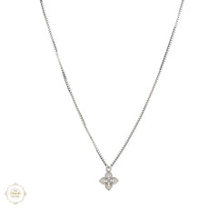 Sterling Silver Sparkling Silver Blossom Necklace