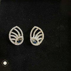 Sterling Silver Sparkling Blue Orbit Necklace with Earring