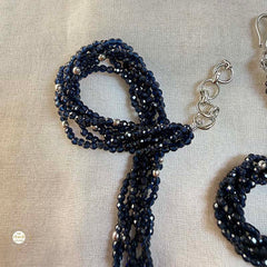 Sterling Silver Sparkling Floral Royal Rosette Necklace with Earring