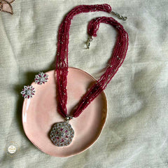 Buy Silver Necklace with Earring Online