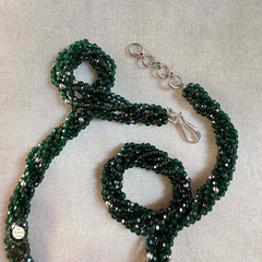 Sterling Silver Sparkling Emerald Lotus Necklace with Earring