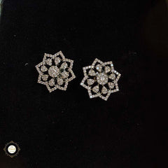 Sterling Silver Sparkling Emerald Lotus Necklace with Earring