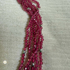 Sterling Silver Sparkling Mystic Ruby Blossom Necklace with Earring