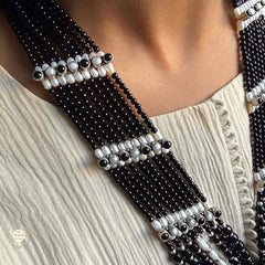 Sterling Silver Hand Carved Black Durga Necklace