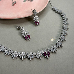 Sparkling Silver Twilight Bloom Necklace Set