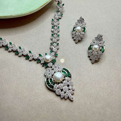 Sparkling Silver Mint Radiance Necklace Set