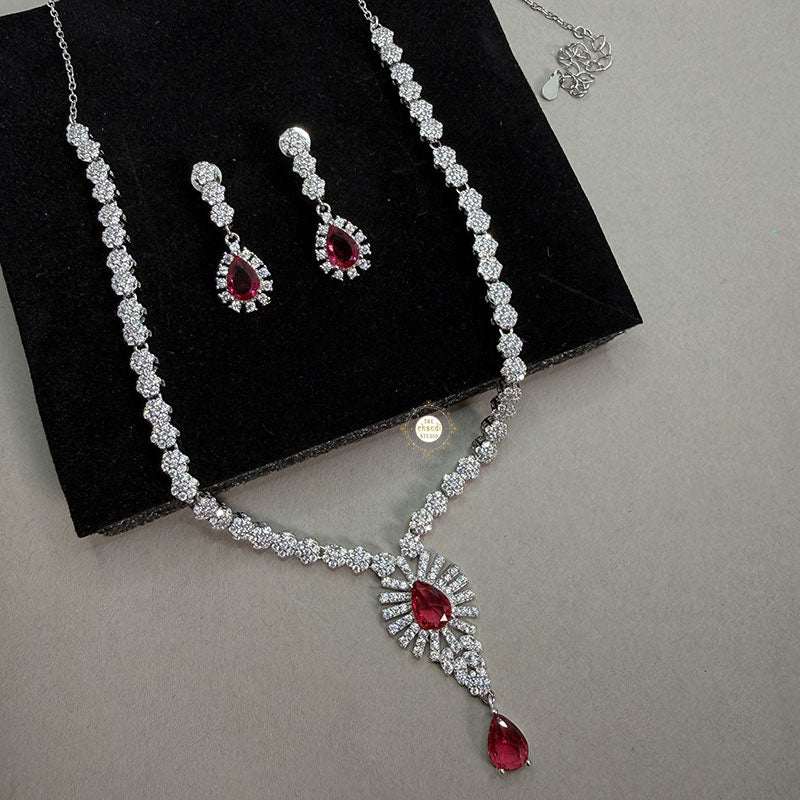 Sparkling Silver Twilight Bloom Necklace Set