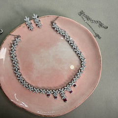 Shop Sparkling Silver Rosette Grace Necklace Set