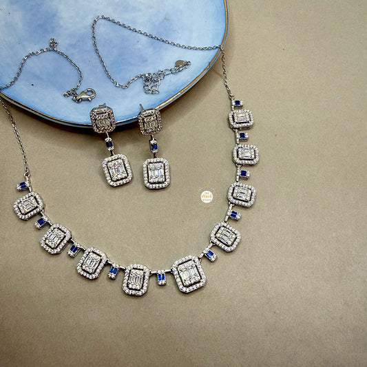 Buy Sparkling Silver Ocean Royale Necklace Set