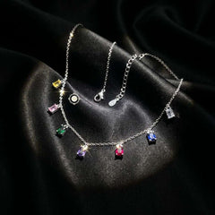 Sterling Silver Sparkling Rainbow Royale Necklace