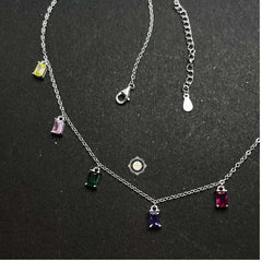 Sterling Silver Sparkling Rainbow Royale Necklace