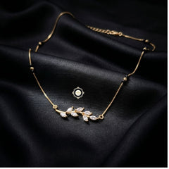 Sparkling Silver Leaf Mangalsutra
