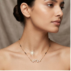 Sparkling Silver Leaf Mangalsutra