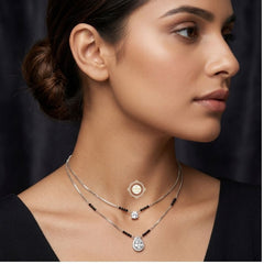Sparkling Silver Twice Love Mangalsutra