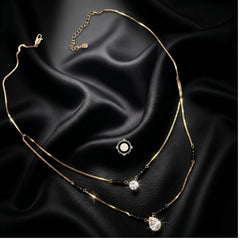 Sparkling Silver Twice Love Mangalsutra