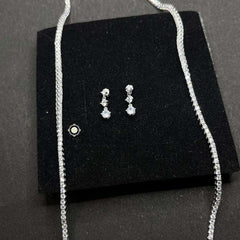 Sterling Silver Sparkling Celeste Tennis Necklace Set