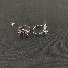 Pure 925 Sterling Silver Flower Toe Ring