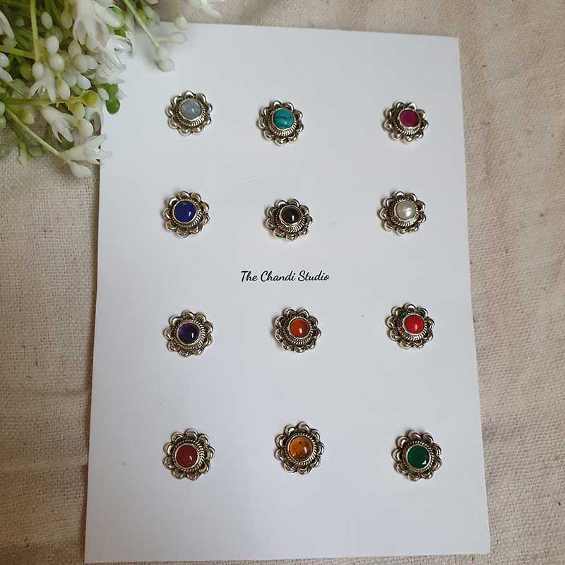 Buy Sterling Silver Stone Nosepin Online