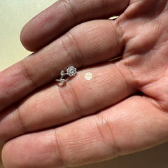 Sparkling Silver Flower Nose Pin (Wired)