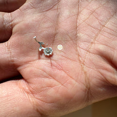 Sparkling Silver Flower Nose Pin (Wired)