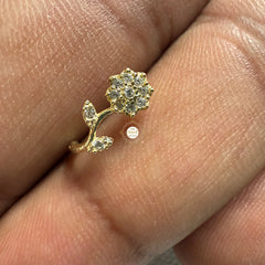 Sparkling Silver Flower Nose Pin (Wired)