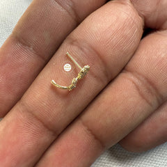 Sparkling Silver Flower Nose Pin (Wired)