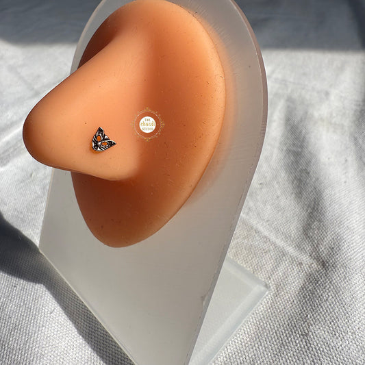 925 Sterling Silver Oxidized Bloomfly Nose Pin (Wired)