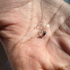 925 Sterling Silver Tortoise Nose Pin (Wired) Red