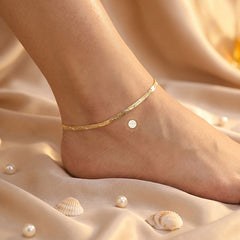 Sterling Silver Dual Tone Plain Anklet