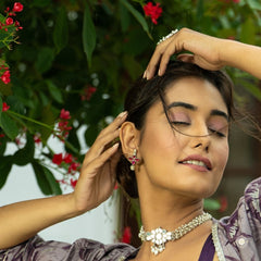 Ruhaniyat White Glass Choker Necklace