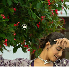Ruhaniyat White Glass Choker Necklace
